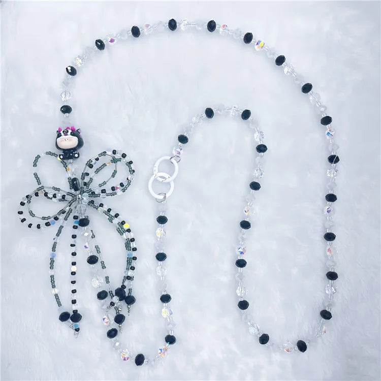 Beaded Phone Chain Strap 120cm Doll Shoulder Crossbody Lanyard with Tether Tab