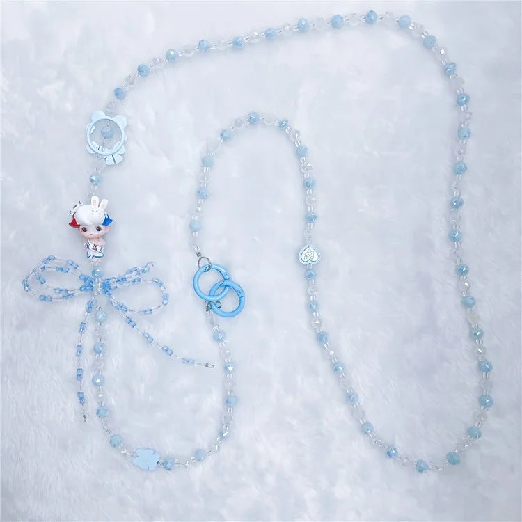 Beaded Phone Chain Strap 120cm Doll Shoulder Crossbody Lanyard with Tether Tab