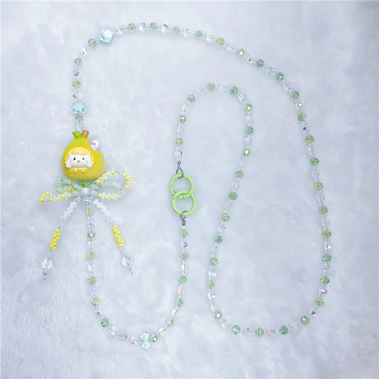 Beaded Phone Chain Strap 120cm Doll Shoulder Crossbody Lanyard with Tether Tab