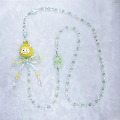 Beaded Phone Chain Strap 120cm Doll Shoulder Crossbody Lanyard with Tether Tab