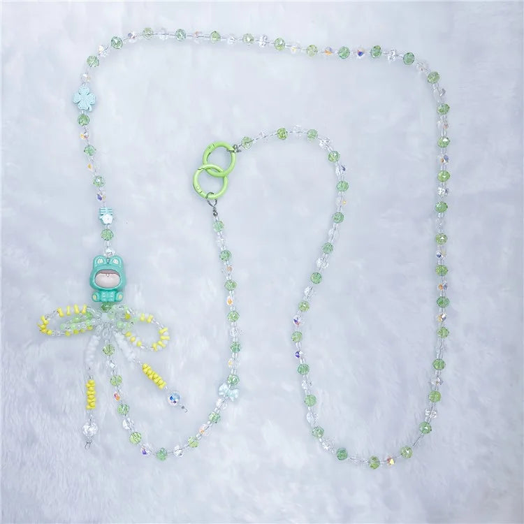 Beaded Phone Chain Strap 120cm Doll Shoulder Crossbody Lanyard with Tether Tab