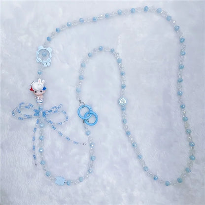 Beaded Phone Chain Strap 120cm Doll Shoulder Crossbody Lanyard with Tether Tab