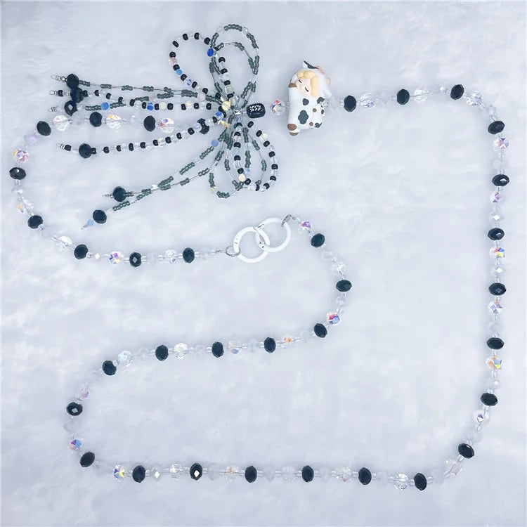 Beaded Phone Chain Strap 120cm Doll Shoulder Crossbody Lanyard with Tether Tab
