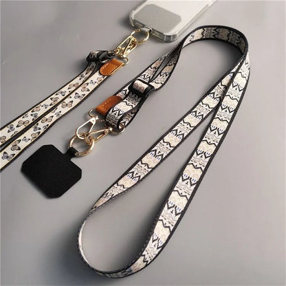 Crossbody Cell Phone Strap Universal Adjustable Phone Lanyard with Tether Tab, Folded Length: 61cm