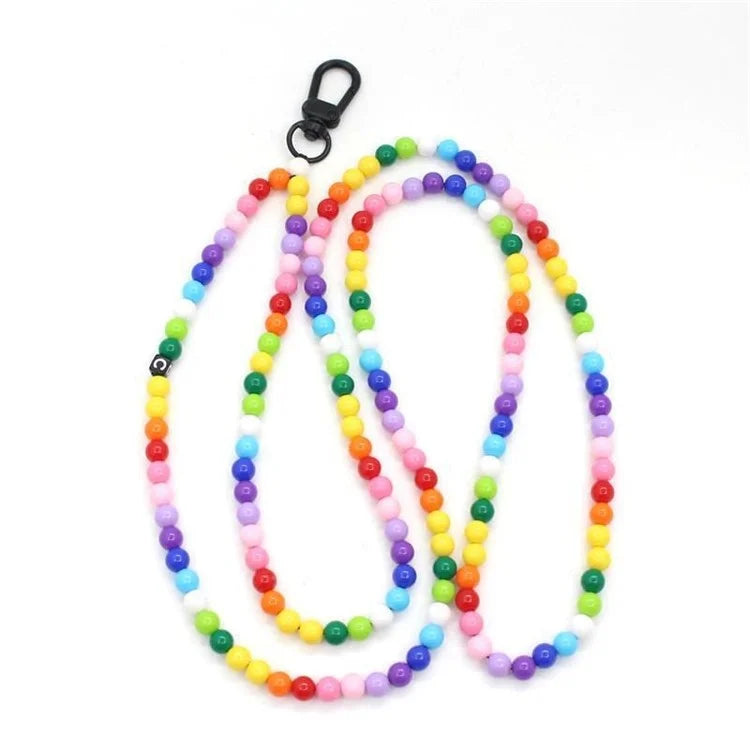 Phone Crossbody Strap Acrylic Beaded Cell Phone Lanyard with Tether Tab, Total Length: 122cm