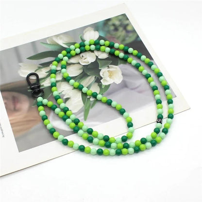 Phone Crossbody Strap Acrylic Beaded Cell Phone Lanyard with Tether Tab, Total Length: 122cm