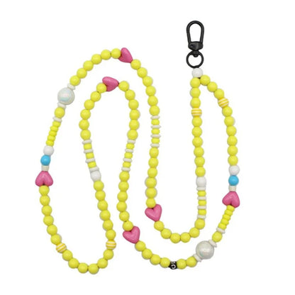 Phone Crossbody Strap Acrylic Beaded Cell Phone Lanyard with Tether Tab, Total Length: 122cm