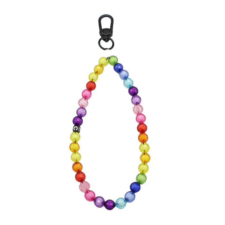 Phone Charms Strap Acrylic Beaded Wrist Strap for Phone Case with Tether Tab, Total Length: 30cm