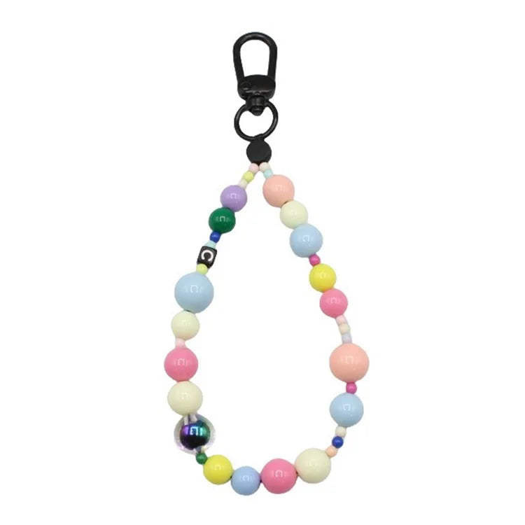 Phone Charms Strap Acrylic Beaded Wrist Strap for Phone Case with Tether Tab, Total Length: 30cm
