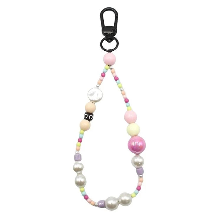 Phone Charms Strap Acrylic Beaded Wrist Strap for Phone Case with Tether Tab, Total Length: 30cm