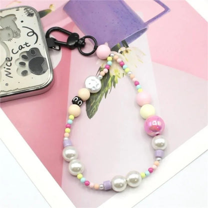 Phone Charms Strap Acrylic Beaded Wrist Strap for Phone Case with Tether Tab, Total Length: 30cm