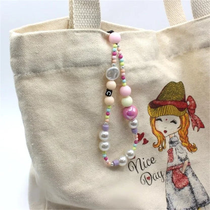Phone Charms Strap Acrylic Beaded Wrist Strap for Phone Case with Tether Tab, Total Length: 30cm