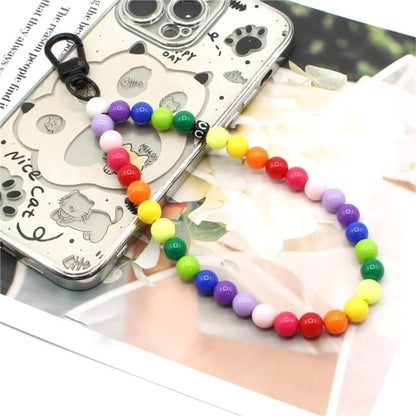 Phone Charms Strap Acrylic Beaded Wrist Strap for Phone Case with Tether Tab, Total Length: 30cm