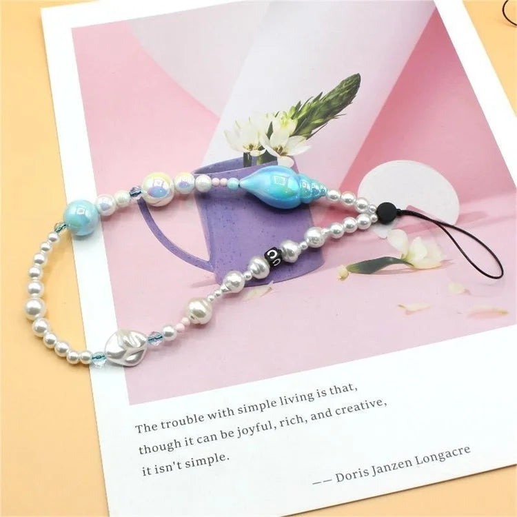 Cell Phone Lanyard Strap Acrylic Ocean-Inspired Wristlet Strap Short Wrist Strap Total Length: 30cm