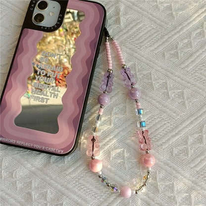 Phone Charm 32cm+5cm Bear Phone Lanyard Phone Bracelet Aesthetic Wrist Strap