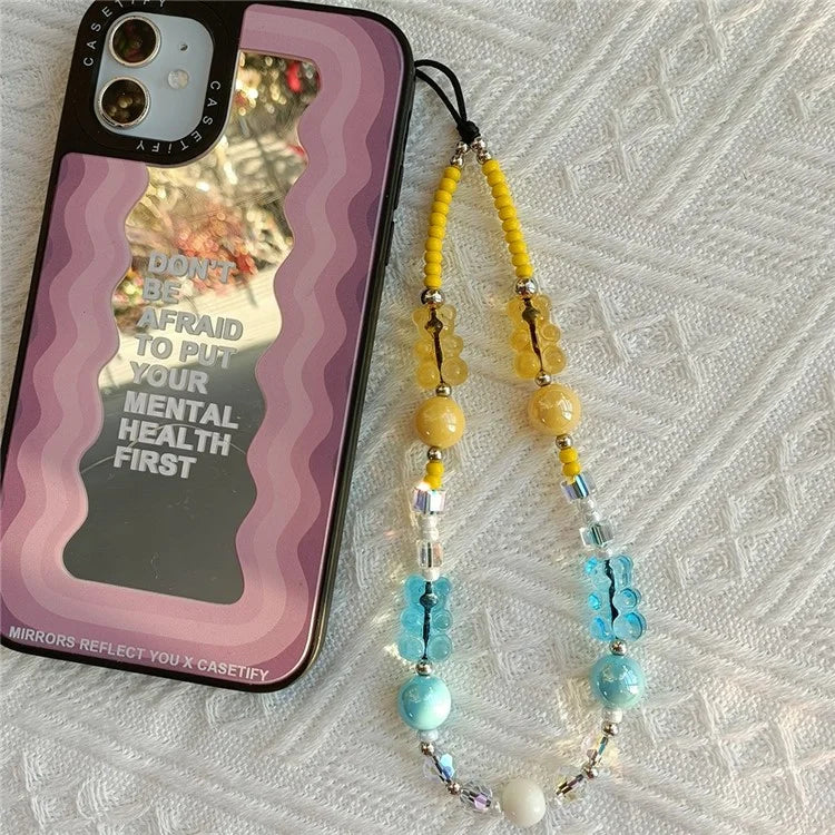 Phone Charm 32cm+5cm Bear Phone Lanyard Phone Bracelet Aesthetic Wrist Strap