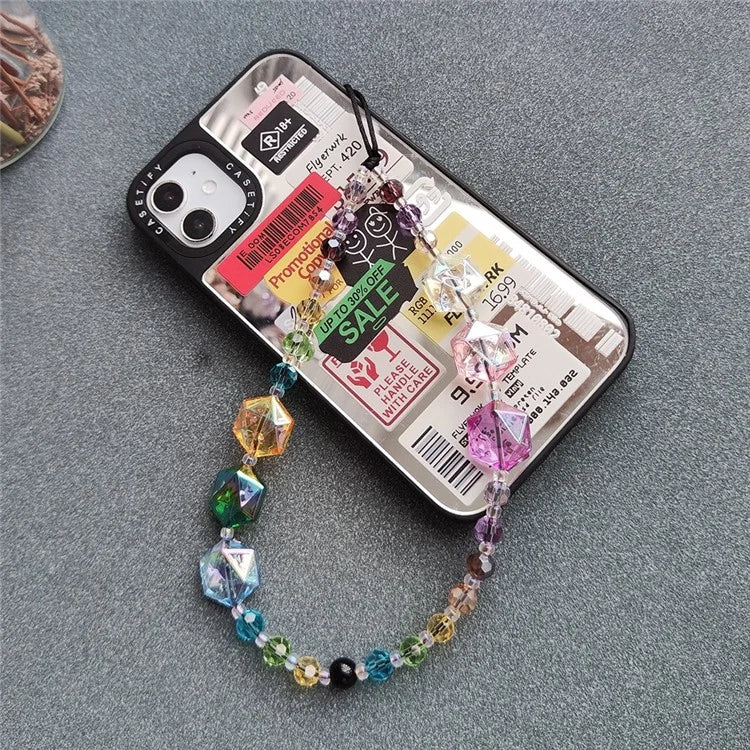 Crystal Phone Wrist Strap 30cm+5cm Detachable Anti Theft Phone Strap Chain Keychain Beaded Lanyard