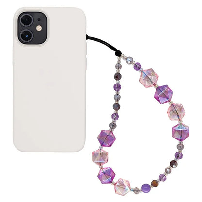 Crystal Phone Wrist Strap 30cm+5cm Detachable Anti Theft Phone Strap Chain Keychain Beaded Lanyard
