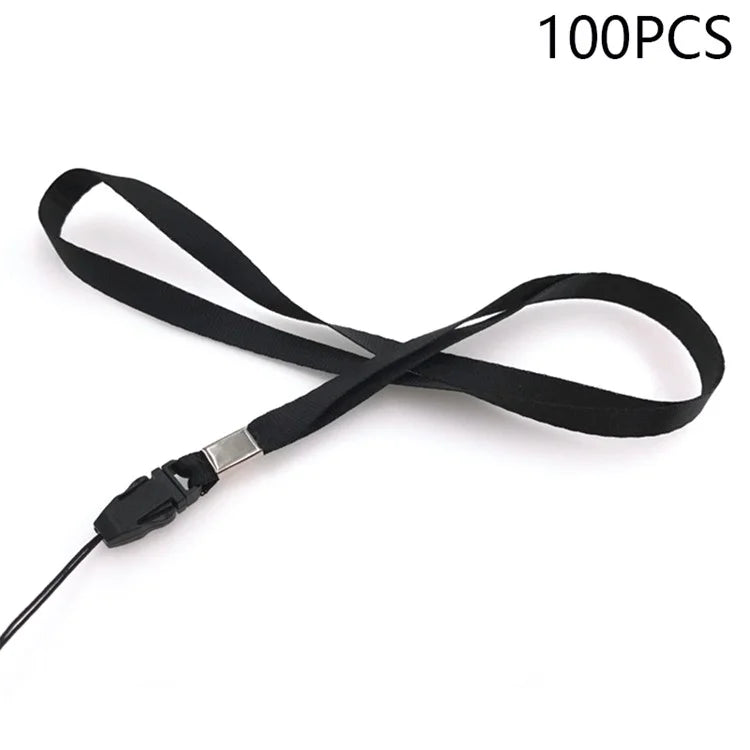 100Pcs Neck Straps 39cm+7.5cm Universal Nylon Cell Phone Lanyards Phone Charm