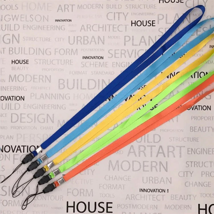 100Pcs Neck Straps 39cm+7.5cm Universal Nylon Cell Phone Lanyards Phone Charm