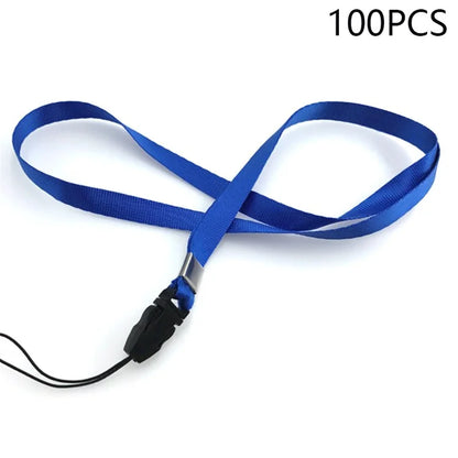 100Pcs Neck Straps 39cm+7.5cm Universal Nylon Cell Phone Lanyards Phone Charm