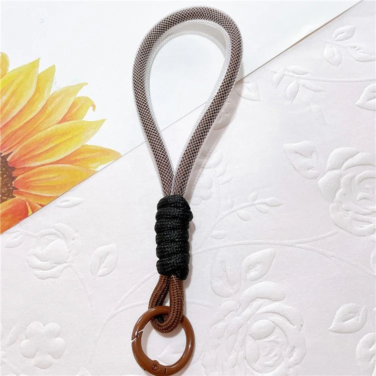Phone Strap 15cm Wristlet Bracelet Two-Color Braided Polyester Anti-Loss Phone Wrist Strap