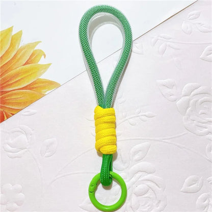 Phone Strap 15cm Wristlet Bracelet Two-Color Braided Polyester Anti-Loss Phone Wrist Strap