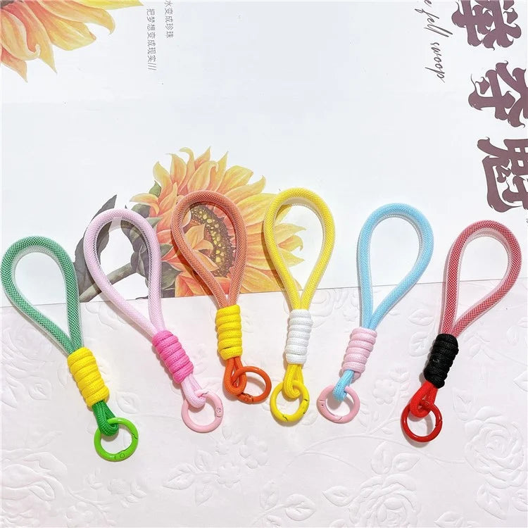 Phone Strap 15cm Wristlet Bracelet Two-Color Braided Polyester Anti-Loss Phone Wrist Strap