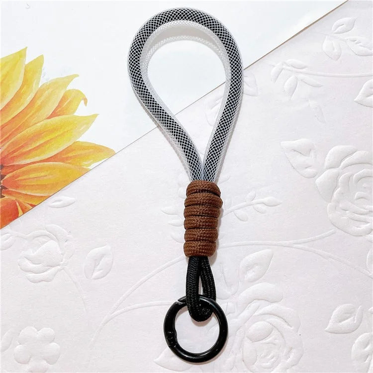 Phone Strap 15cm Wristlet Bracelet Two-Color Braided Polyester Anti-Loss Phone Wrist Strap