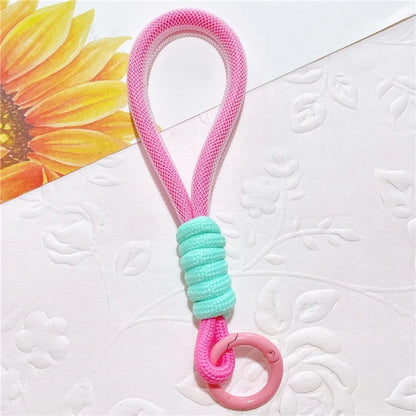 Phone Strap 15cm Wristlet Bracelet Two-Color Braided Polyester Anti-Loss Phone Wrist Strap