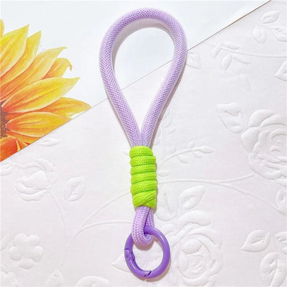 Phone Strap 15cm Wristlet Bracelet Two-Color Braided Polyester Anti-Loss Phone Wrist Strap