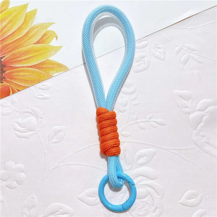 Phone Strap 15cm Wristlet Bracelet Two-Color Braided Polyester Anti-Loss Phone Wrist Strap