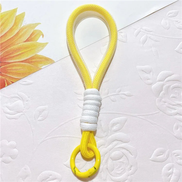 Phone Strap 15cm Wristlet Bracelet Two-Color Braided Polyester Anti-Loss Phone Wrist Strap