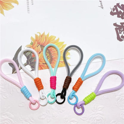 Phone Strap 15cm Wristlet Bracelet Two-Color Braided Polyester Anti-Loss Phone Wrist Strap