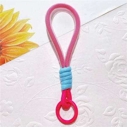 Phone Strap 15cm Wristlet Bracelet Two-Color Braided Polyester Anti-Loss Phone Wrist Strap