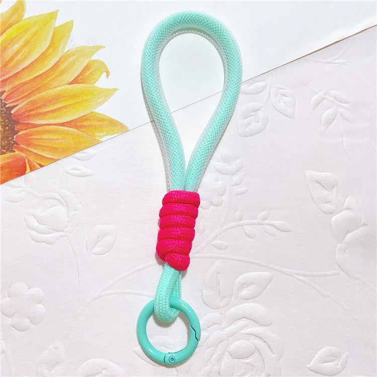 Phone Strap 15cm Wristlet Bracelet Two-Color Braided Polyester Anti-Loss Phone Wrist Strap