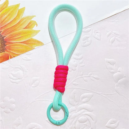 Phone Strap 15cm Wristlet Bracelet Two-Color Braided Polyester Anti-Loss Phone Wrist Strap