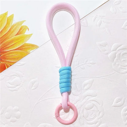 Phone Strap 15cm Wristlet Bracelet Two-Color Braided Polyester Anti-Loss Phone Wrist Strap