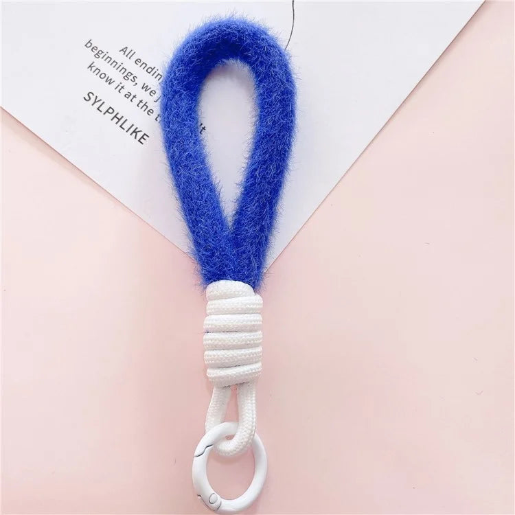 Hand Wrist Strap Lanyard Cell Phone Lanyard 16cm Plush Winter Warm Wristlet