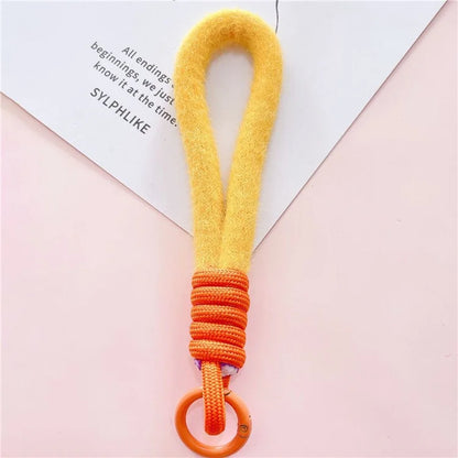 Hand Wrist Strap Lanyard Cell Phone Lanyard 16cm Plush Winter Warm Wristlet