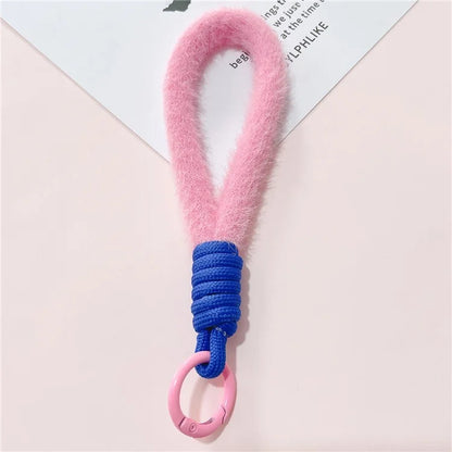 Hand Wrist Strap Lanyard Cell Phone Lanyard 16cm Plush Winter Warm Wristlet