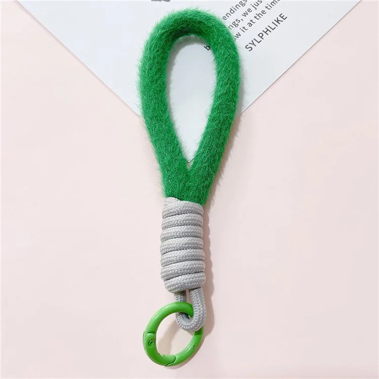 Hand Wrist Strap Lanyard Cell Phone Lanyard 16cm Plush Winter Warm Wristlet