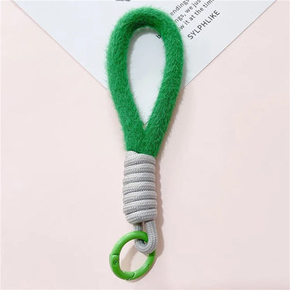 Hand Wrist Strap Lanyard Cell Phone Lanyard 16cm Plush Winter Warm Wristlet