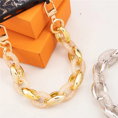 Metal Phone Charm 29cm Glitter Rhinestone Wristlet Bracelet Phone Lanyard Wrist