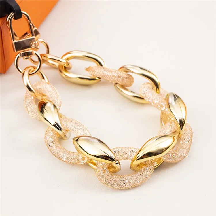 Metal Phone Charm 29cm Glitter Rhinestone Wristlet Bracelet Phone Lanyard Wrist