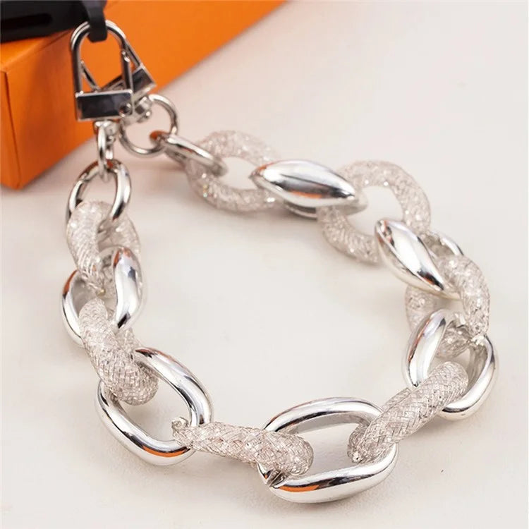 Metal Phone Charm 29cm Glitter Rhinestone Wristlet Bracelet Phone Lanyard Wrist