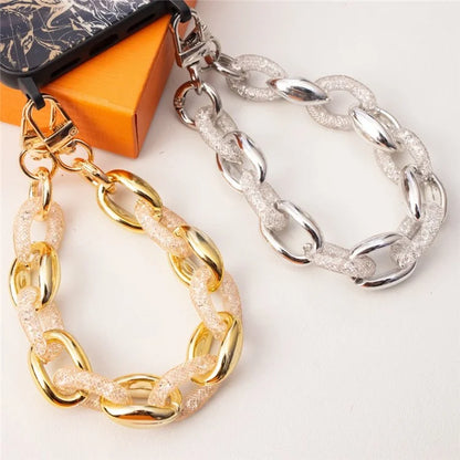 Metal Phone Charm 29cm Glitter Rhinestone Wristlet Bracelet Phone Lanyard Wrist