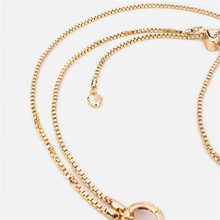 Metal Phone Chain Crossbody Neck Lanyard Love Heart Adjustable with Tether Tab, Total Length: 135cm