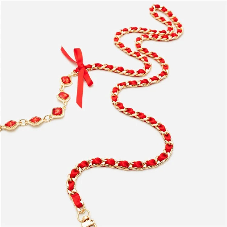 Crossbody Phone Lanyard Metal Phone Charm Cell Phone Chain Strap, Total Length: 120cm