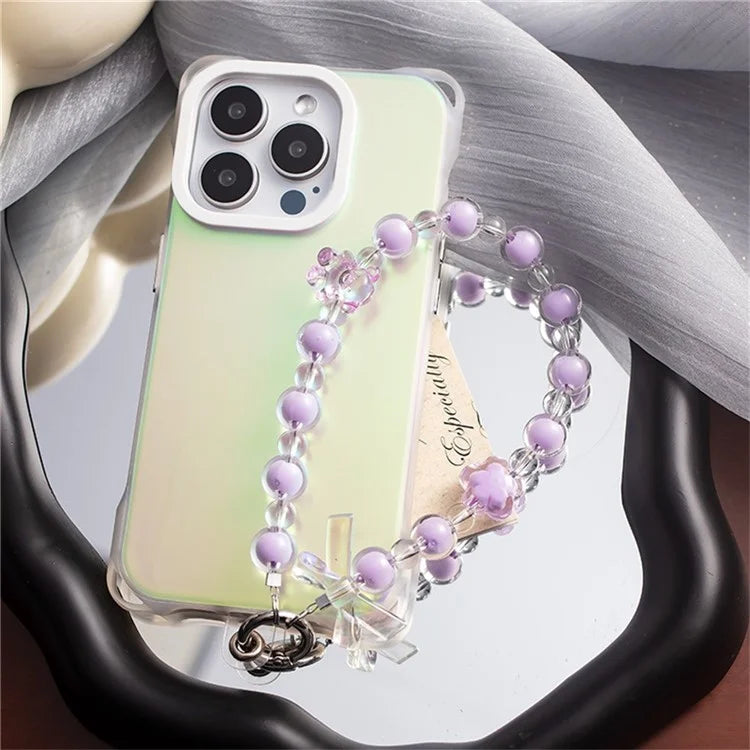 Beaded Phone Bracelet Strap Crystal Beaded Phone Charm Hand Wrist Lanyard, Total Length: 30cm
